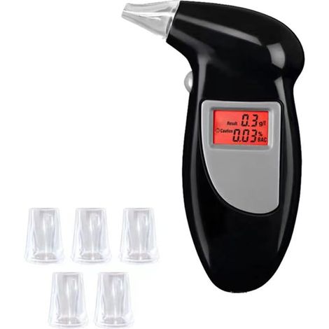 Testeur d'alcool avec 5 Embouts, testeur d'alcool avec écran LED numérique Rapide (1/5)