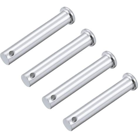 sourcing map Trou Unique Chape Broches 10x60mm Tête Plate Solide Acier 4Pcs (1/3)