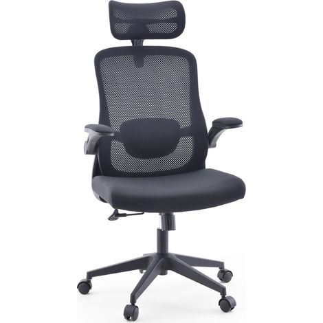 Chaise de bureau / Fauteuil pivotant Vertuflex 3D tissu maille / Assise tissu noir mybuero (1/5)