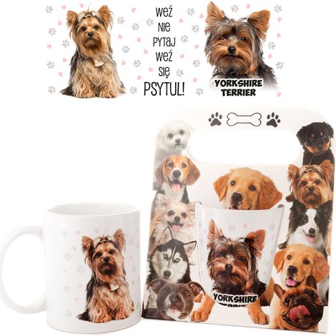 Taza de cerámica en paquete - Yorkshire Terrier "Cógela, no preguntes..."