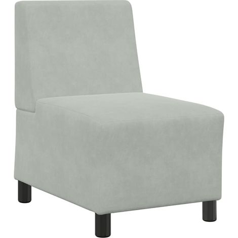Modular Sofa Unit Armless Light Grey 55 cm Velvet vidaXL (1/5)