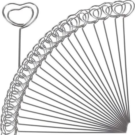 Porte Photo Mémo Carte - Non spécifié - Coeur - Métal - Argent - 50PCS (1/4)