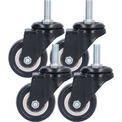 Lot de 4 roulettes robustes, durables et stables pour applications industrielles, idéales pour les étagères, les machines et les équipements (sans freins). (1/5)