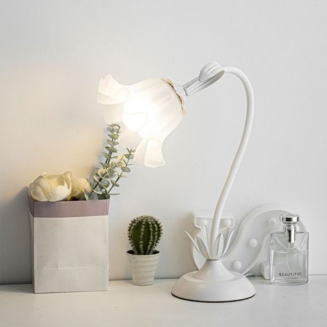 LED-Nachttischlampe mit Schwanenhals, E27-Fassung, 3 sanfte Farbtöne, für Kinderzimmer, Mädchenzimmer, Büro, verstellbar, märchenhafte Dekoration (1/4)