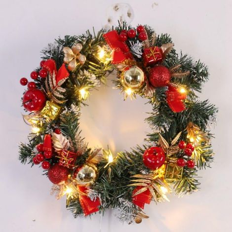 Guirlande De Noël - Couronne Lumineuse À Led - Pour Porte D Entrée Intérieure Ou Extérieure - Diamètre 30 Cm Ou 40 Cm - 1 Pièce (1/3)
