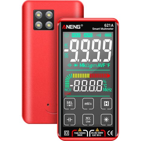 Multimetro digitale 621A con touchscreen, 9999 conteggi, NCV ricaricabile automaticamente