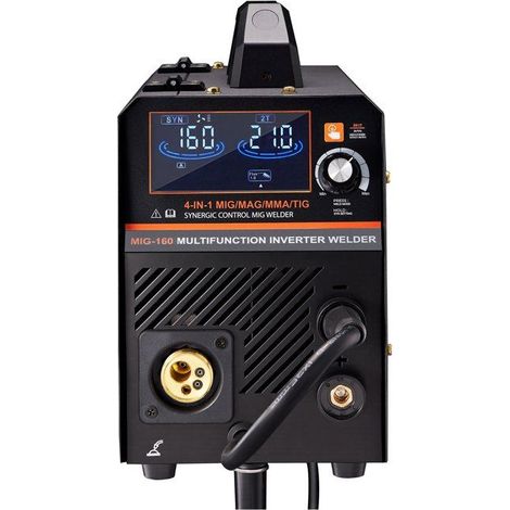 Poste à souder MIG synergique portable - 160 A - 4 en 1 - MIG sans gaz - MIG gaz - MMA - Lift TIG (1/5)