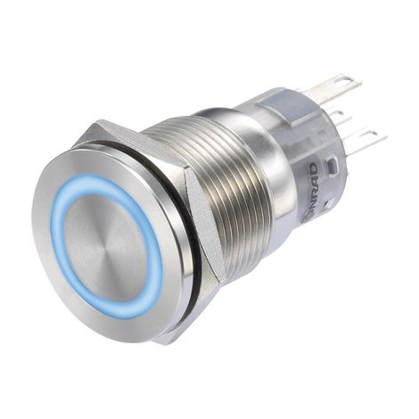 TRU COMPONENTS  LAS1-AGQS-11E/B/12V Pulsante 250 V/AC 3 A 1x Off / (On) Momentaneo Blu IP65 1 pz.