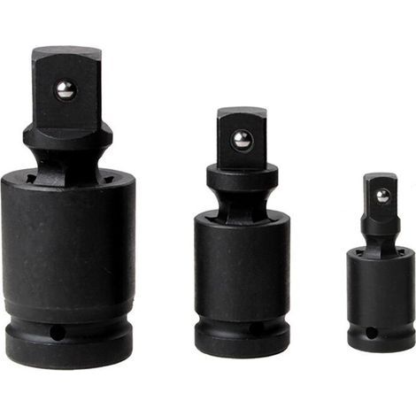 3pcs Set de Cardans à Choc 1/2 3/8 1/4 Adaptateurs Réducteurs avec Système à Bille et Ressort Cardans à Choc Adaptateurs de Douille Pour Douilles et Embouts (1/5)