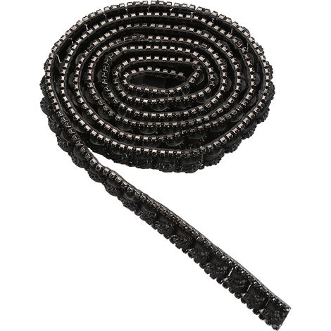 cm breites, aufbügelbares Strass-Netzband, 1 Yard Rolle, Schwarz, DIY-Dekoration (1/5)