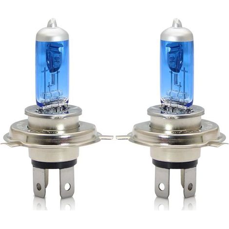 Ecleanfy - H4 P43t Phares halogènes 60/55W 5000k Blanc chaud Faisceau de route/Feux de croisement Lampe 12V Auto Voiture Moto Ampoule, 2 (1/5)