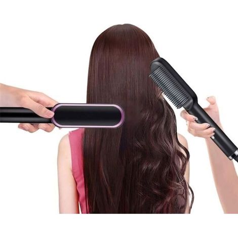 Brosse à Cheveux à Air Chaud, Peigne à Lisser, Sèche-Cheveux, Lisseur Cheveux Avec Peigne Intégré (1/4)