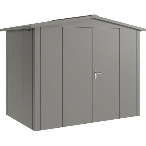 Hörmann Metall-Gerätehaus "Juno" mit Satteldach, JSD8 - Design, 262 x 166 cm (B x T), graualuminium, 2-flüglige Tür (1/5)