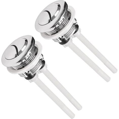 Pulsanti universali a doppio pulsante per cassetta di scarico WC, diametro 38 mm, confezione da 2, compatibili con sistemi a doppio scarico. (1/5)