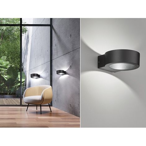 LED Außenwandleuchte TORRES Schwarz mit Up and Down Licht - 15cm breit (1/5)