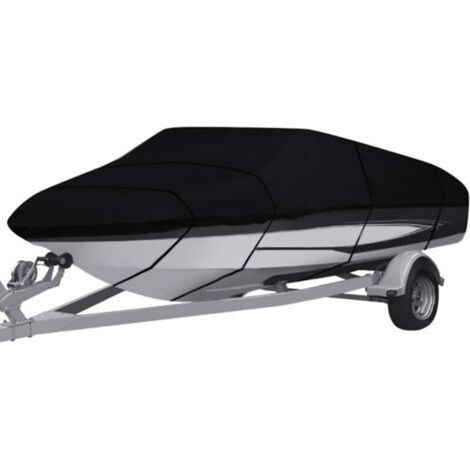Housse de bateau imperméable, tissu Oxford 210D, housse de bateau de pêche robuste, résistante à la pluie et au soleil, adaptée aux yachts, bateaux de pêche, trimarans (14-16 pieds V) (1/4)
