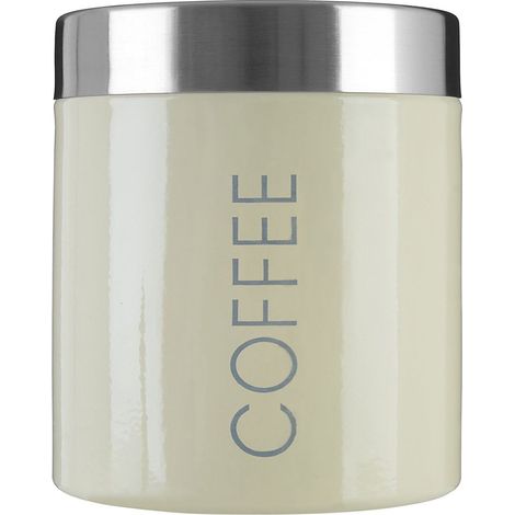 Premier Housewares 0508682 Barattolo per caffè, Coperchio in Acciaio Inox Satinato, Beige (1/4)