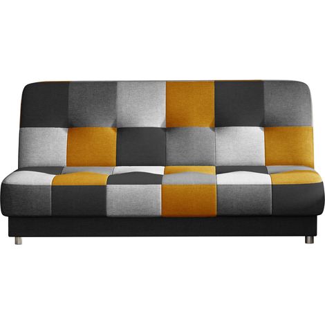 Canapé lit tissu mulitcouleur orange Kady 192cm (1/5)