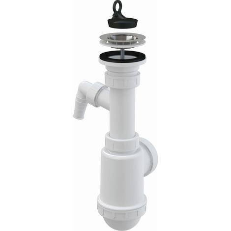 Küchenspülen-Siphon, Edelstahl-Sieb, DN70, mit Anschluss (1/2)