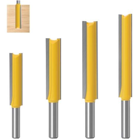 4 Stück 8-mm-Schaft-Fräser, gerade Fräser, Holzbearbeitungsfräser, extra lange Fräser, Hartmetallfräser, für die Holzbearbeitung (40 mm, 50 mm, 63 mm, 76 mm) (1/5)
