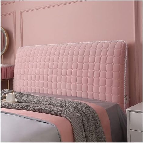 Housse de tête de lit velours lavable 50-70cm – Anti-poussière – Épaisseur 5-30cm – Poche pratique pour rangement (1/5)
