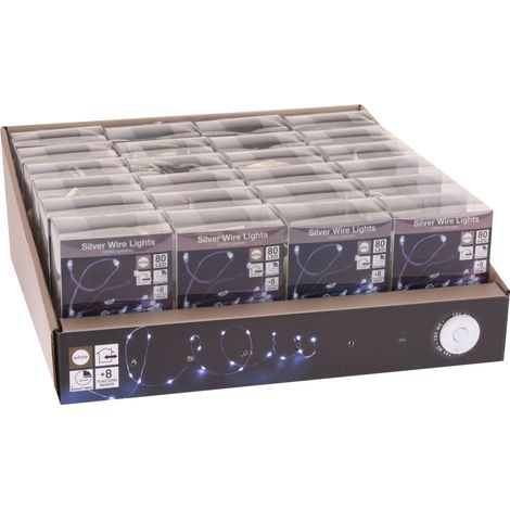 80 MICROLED LINEARI LUCI BIANCO FREDDO A BATTERIA CON GIOCHI DI LUCE (1/2)