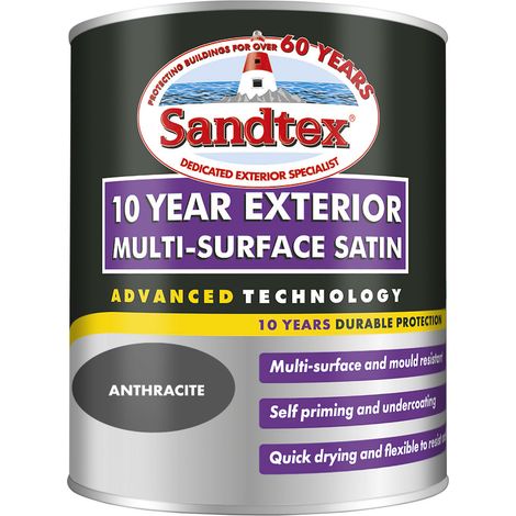 SANDTEX 10 YEAR MULTI SURFACE QD SATIN ANTHRACITE 750ML