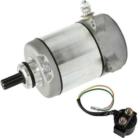 Démarreur 31200-HM8-003 avec relais de démarreur compatible avec Honda Sportrax TRX250X TRX250EX Recon 250 200
