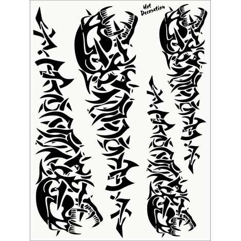 Adesivi Stickers Teschio Tribale Nero 35 x 25 cm (1/2)