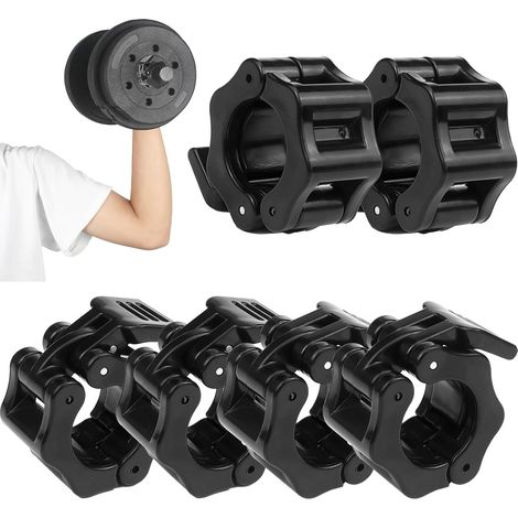 Lot de 6 fermoirs d'haltères de 30 mm, fermeture rapide, pour un entraînement sûr et un changement rapide des disques d'haltères (1/5)
