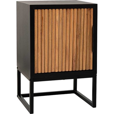 Mesita 1 puerta madera y metal 40x35x61h cm (1/5)