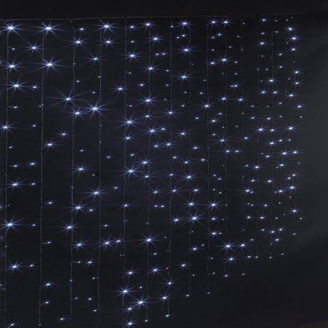 Guirlande rideau façade 171 ampoules Leds bleu (1/3)