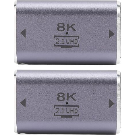 Deux adaptateurs coupleurs HDMI femelle-femelle 8K, compatibles avec les téléviseurs HD, les projecteurs et les appareils 3D. (1/5)