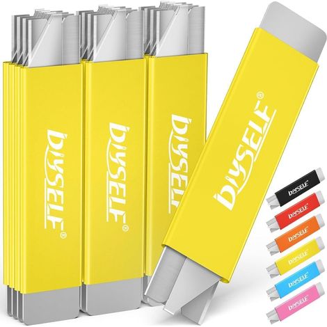 Mini-Cutter Set 12 pièces avec lame rétractable, manche en aluminium, fonction grattoir
