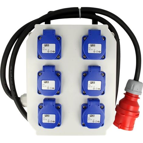 Distributeur mobile PCE Lofer4 UTE, IP54 6x prises, poignée, 2m H07RNF5G2,5