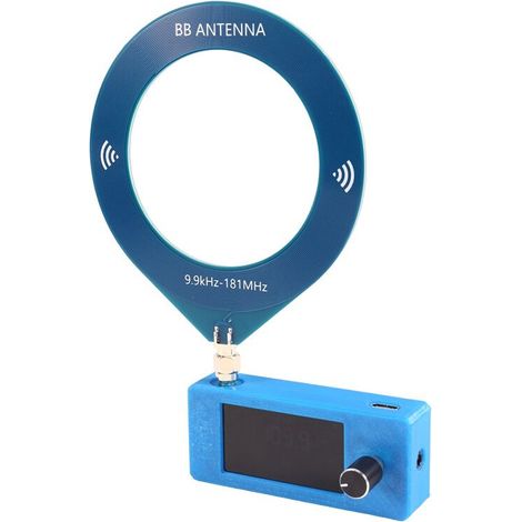 Kompatibel mit SMA SI4732 Funkschnittstelle, 0,5-108 MHz Vollband AM/FM LSB USB-Radio mit Rahmenantenne und 1,9-Zoll-IPS-Bildschirm, blau.
