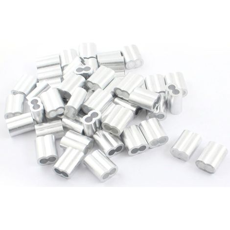 50 pièces 3/8'' x 1 1/8'' embouts en aluminium à sertir acier pour fil de 8 mm (9e57c19b6995ec4d978f