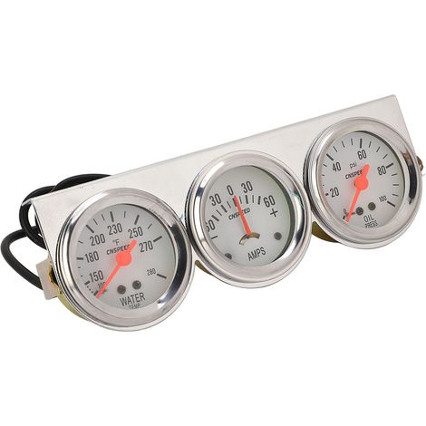 Ensemble de jauges universel 52 mm 3 en 1, comprenant une jauge de pression d'huile AMP et une jauge de température d'eau, convenant à la plupart des véhicules 12 V. (1/5)