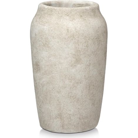 Grand vase rustique pour fleurs de 23 cm, vase en ciment avec ouverture de 10,9 cm, grands vases vert-de-gris pour herbes de la pampa, plantes sèches, salon, table, entrée, salle de (1/2)