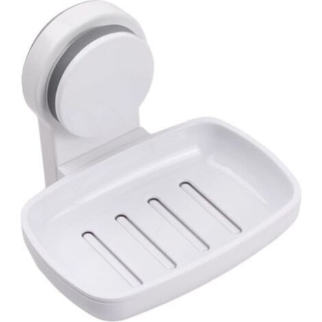 1PCS Porte Savon, Porte Savon Support, Ventouse Savon sans Perçage, Boîte à Savon Réutilisable, Porte Savon Auto-adhésif, Porte Savon Mural, Porte Savon pour Salle de Bain et Cuisine (Bl (1/5)