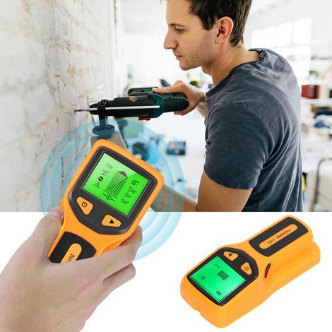 5-in-1 Multifunctional Wall Detector for Wood, AC Cables and Metals, High-Definition LCD Display, Yellow (1/5)