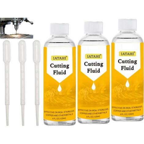 Lot de 3 huiles de coupe pour métal - Avec pipette et lubrifiants spéciaux - Convient pour percer, Huile de Coupe,3pc Huile de Coupe Performance,Huile de Coupes de Verre120ml (1/5)