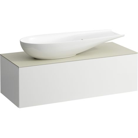 LAUFEN Il Bagno Alessi cajonera, encimera de piedra Calce Avorio,