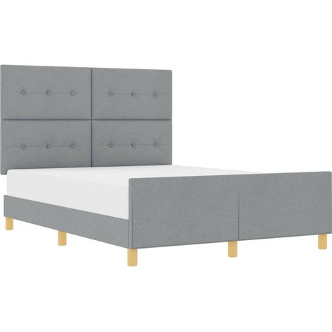 Maison Exclusive - Cadre de lit avec tête de lit Gris clair 160 x 200 cm tissu (1/5)