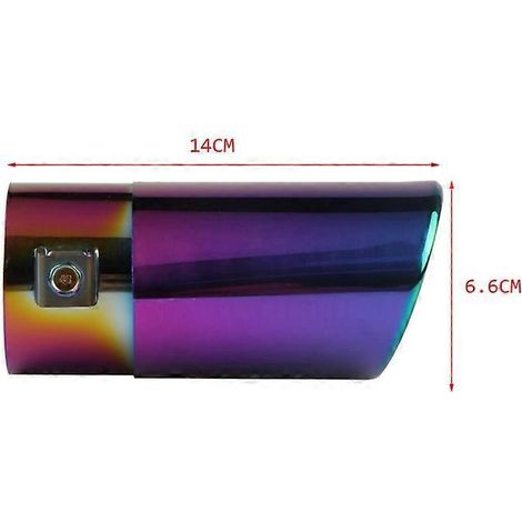 Embout d'échappement auto acier inoxydable antirouille, queue universelle pour tuyau de 5,3 cm à 3,8 cm, couleur argent. (1/4)