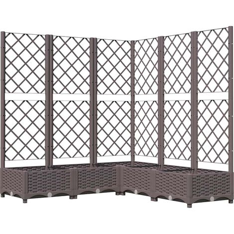 Maison Exclusive - Pflanzkübel mit Rankgitter Braun 120x120x121,5 (1/5)