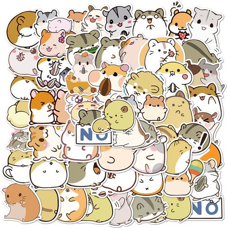 Autocollants avec de motifs de hamsters, paquet de 50 (1/5)
