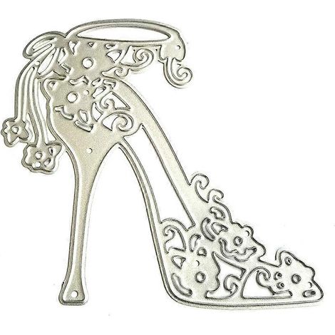 Stanzschablone für Metall mit High-Heel-Motiv zum Ausschneiden von Scrapbooking-Alben, Papierkarten und Prägevorlagen – ideal für Bastelarbeiten und Dekorationen.