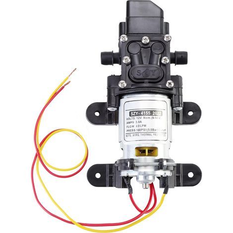 12-V-Gleichstrom-Membranpumpe, Hochdruck-Membranwasserpumpe, selbstansaugende elektrische Sprühpumpe mit Druckschalter, 100 PSI, 4 l/min für Wohnmobile, Wohnwagen und Bootsreinigung (1/5)