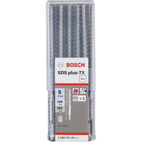 Bosch 30x Hammerbohrer SDS-plus-7X 5 x 100 x 165 mm - 2608576191 (1/4)